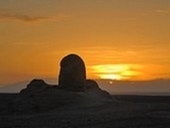 ミーラン古城の夕暮れ